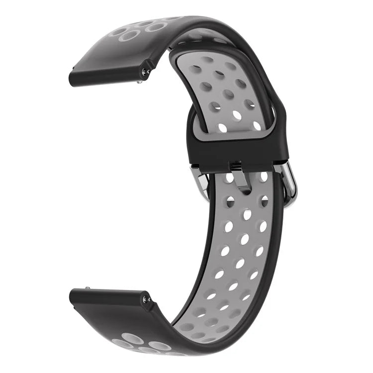 For Haylou Solar LS01 / ID205 / Willful SW021 Silicone Watch Band 19mm Adjustable Dual Color Replacement Strap