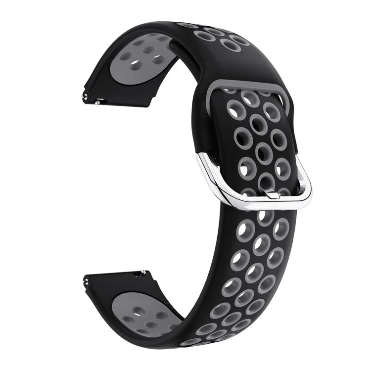 For Haylou Solar LS01 / ID205 / Willful SW021 Silicone Watch Band 19mm Adjustable Dual Color Replacement Strap