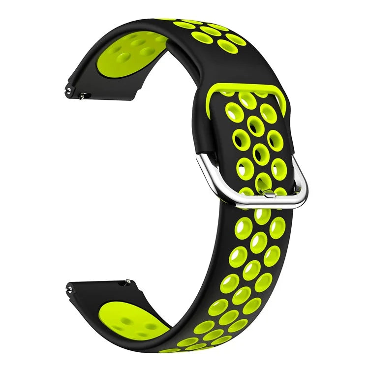 For Haylou Solar LS01 / ID205 / Willful SW021 Silicone Watch Band 19mm Adjustable Dual Color Replacement Strap
