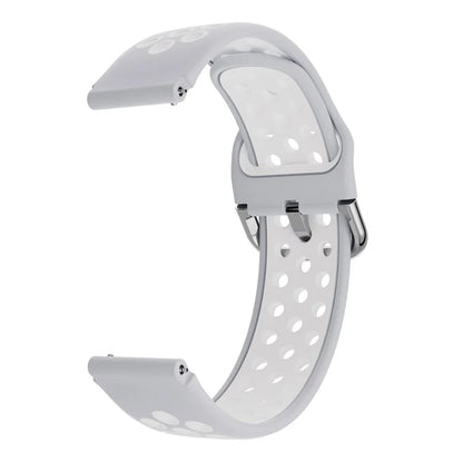 For Haylou Solar LS01 / ID205 / Willful SW021 Silicone Watch Band 19mm Adjustable Dual Color Replacement Strap