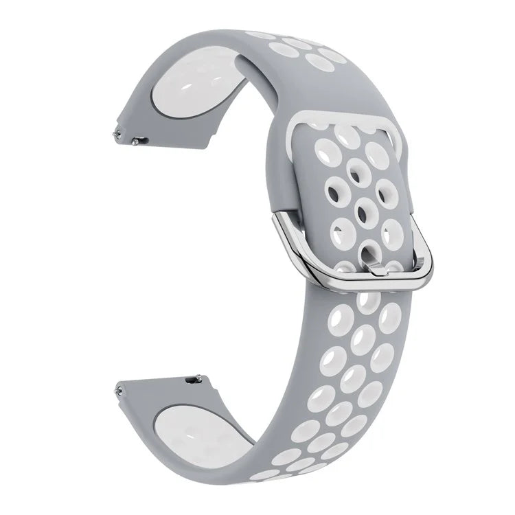 For Haylou Solar LS01 / ID205 / Willful SW021 Silicone Watch Band 19mm Adjustable Dual Color Replacement Strap