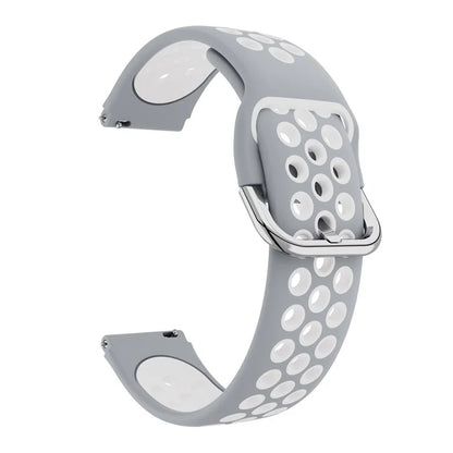 For Haylou Solar LS01 / ID205 / Willful SW021 Silicone Watch Band 19mm Adjustable Dual Color Replacement Strap