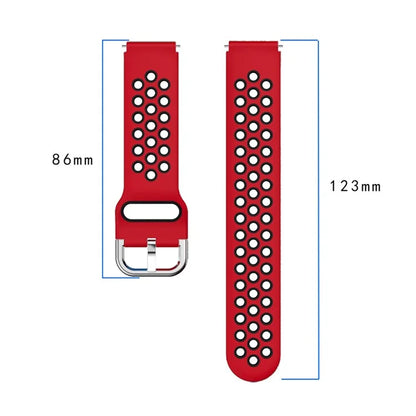 For Haylou Solar LS01 / ID205 / Willful SW021 Silicone Watch Band 19mm Adjustable Dual Color Replacement Strap