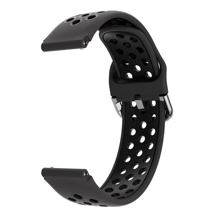 For Haylou Solar LS01 / ID205 / Willful SW021 Silicone Watch Band 19mm Adjustable Dual Color Replacement Strap