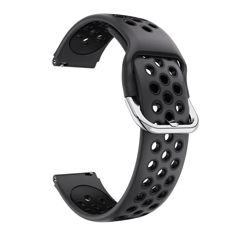 For Haylou Solar LS01 / ID205 / Willful SW021 Silicone Watch Band 19mm Adjustable Dual Color Replacement Strap