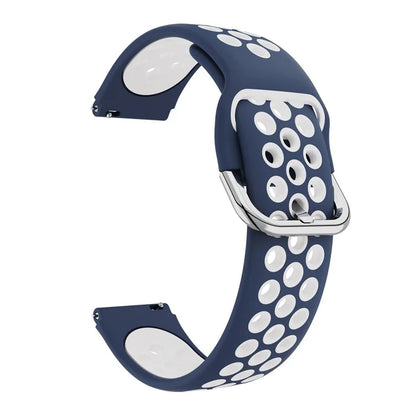 For Haylou Solar LS01 / ID205 / Willful SW021 Silicone Watch Band 19mm Adjustable Dual Color Replacement Strap