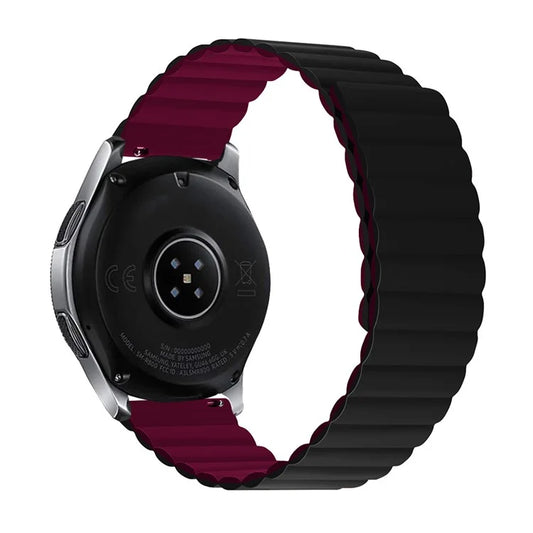 For Samsung Galaxy Watch 5 40mm / Watch 5 44mm / Watch 5 Pro 45mm Replacement Silicone Watch Strap 20mm Magnetic Adjustable Wrist Band / Wine Red