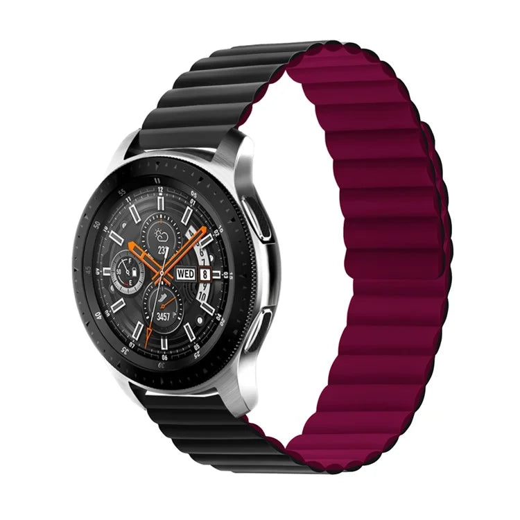 For Samsung Galaxy Watch 5 40mm / Watch 5 44mm / Watch 5 Pro 45mm Replacement Silicone Watch Strap 20mm Magnetic Adjustable Wrist Band / Wine Red