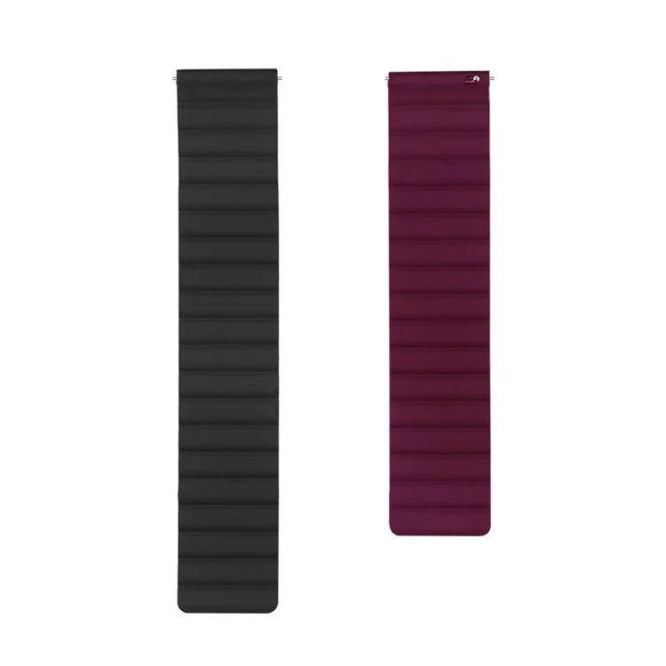 For Samsung Galaxy Watch 5 40mm / Watch 5 44mm / Watch 5 Pro 45mm Replacement Silicone Watch Strap 20mm Magnetic Adjustable Wrist Band / Wine Red