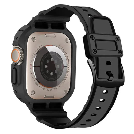 For Apple Watch Ultra 49mm Replacement Strap Adjustable Silicone Wrist Band Integrated with Watch Case