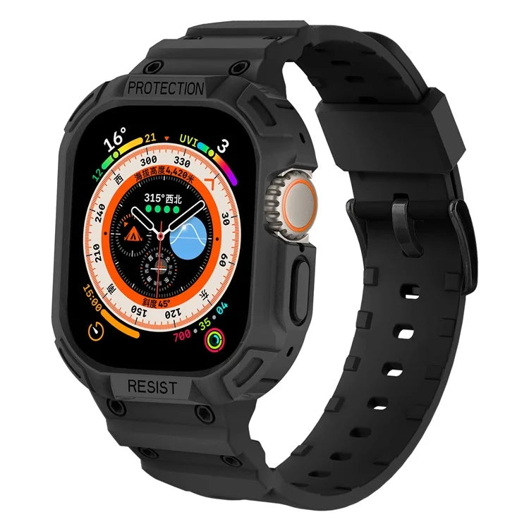 For Apple Watch Ultra 49mm Replacement Strap Adjustable Silicone Wrist Band Integrated with Watch Case