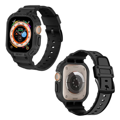For Apple Watch Ultra 49mm Replacement Strap Adjustable Silicone Wrist Band Integrated with Watch Case