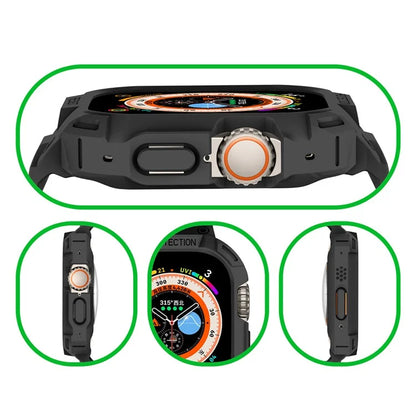 For Apple Watch Ultra 49mm Replacement Strap Adjustable Silicone Wrist Band Integrated with Watch Case