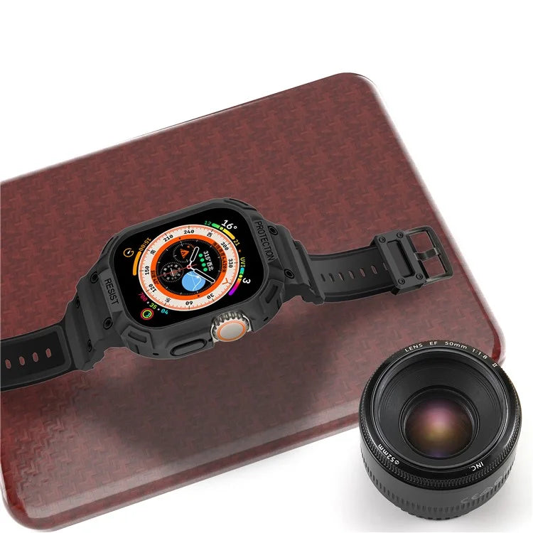 For Apple Watch Ultra 49mm Replacement Strap Adjustable Silicone Wrist Band Integrated with Watch Case