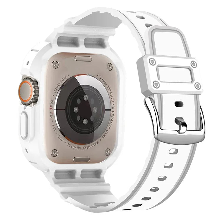 For Apple Watch Ultra 49mm Replacement Strap Adjustable Silicone Wrist Band Integrated with Watch Case