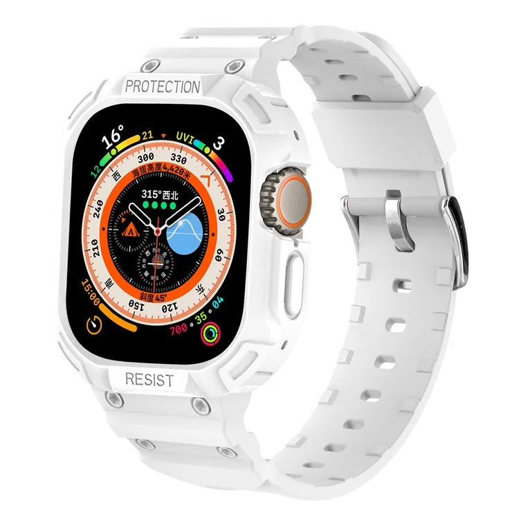 For Apple Watch Ultra 49mm Replacement Strap Adjustable Silicone Wrist Band Integrated with Watch Case