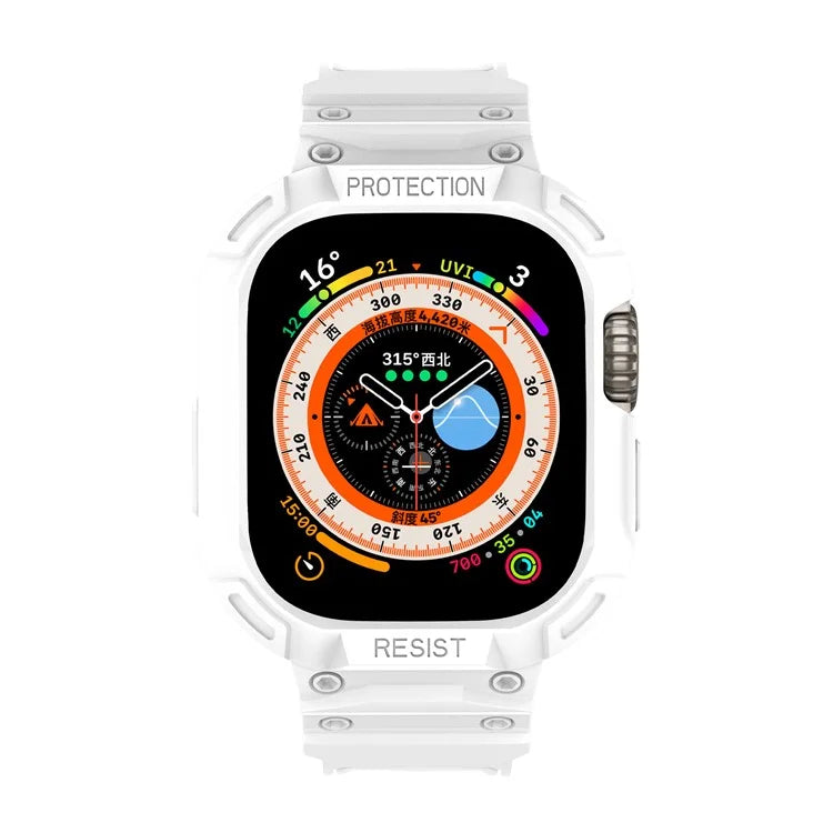 For Apple Watch Ultra 49mm Replacement Strap Adjustable Silicone Wrist Band Integrated with Watch Case