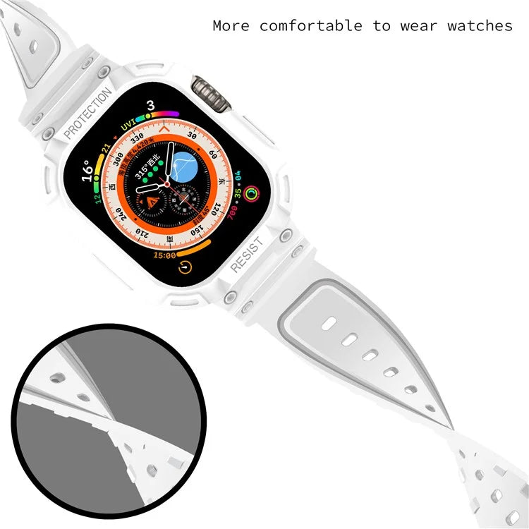 For Apple Watch Ultra 49mm Replacement Strap Adjustable Silicone Wrist Band Integrated with Watch Case