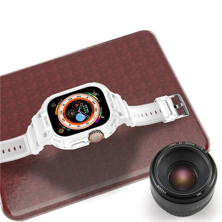 For Apple Watch Ultra 49mm Replacement Strap Adjustable Silicone Wrist Band Integrated with Watch Case
