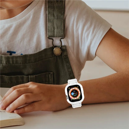 For Apple Watch Ultra 49mm Replacement Strap Adjustable Silicone Wrist Band Integrated with Watch Case