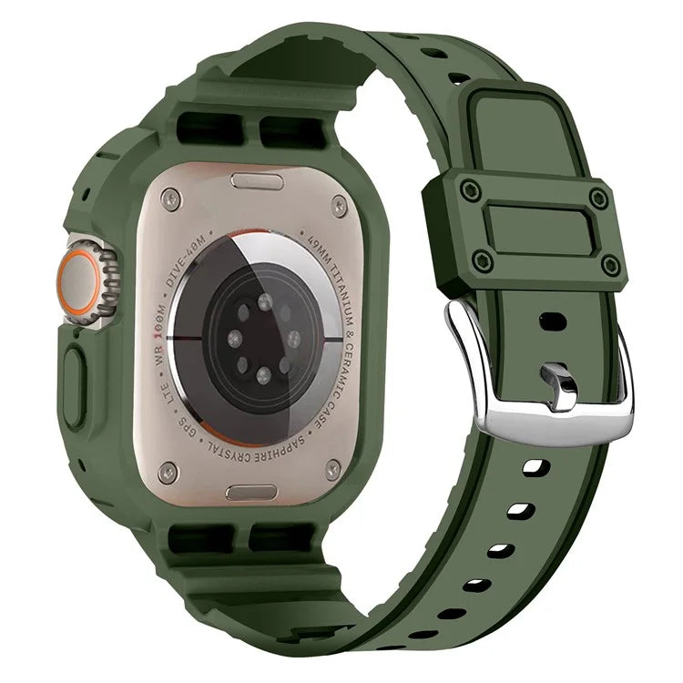 For Apple Watch Ultra 49mm Replacement Strap Adjustable Silicone Wrist Band Integrated with Watch Case