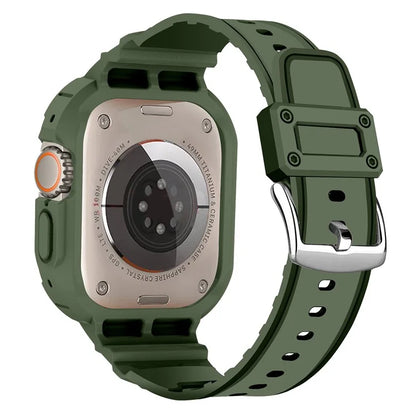 For Apple Watch Ultra 49mm Replacement Strap Adjustable Silicone Wrist Band Integrated with Watch Case