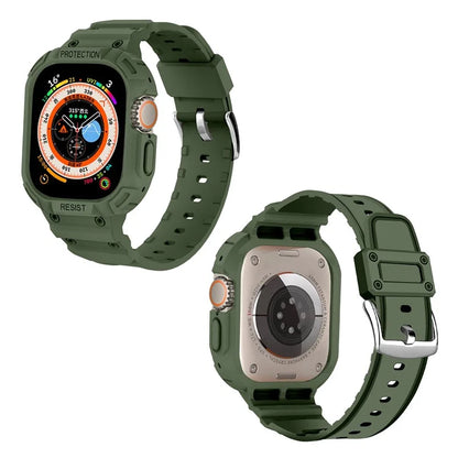 For Apple Watch Ultra 49mm Replacement Strap Adjustable Silicone Wrist Band Integrated with Watch Case