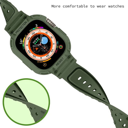 For Apple Watch Ultra 49mm Replacement Strap Adjustable Silicone Wrist Band Integrated with Watch Case