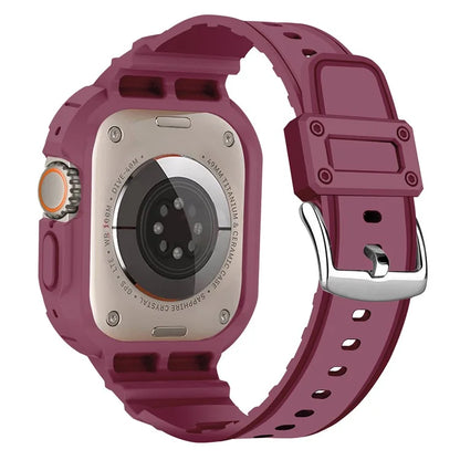 For Apple Watch Ultra 49mm Replacement Strap Adjustable Silicone Wrist Band Integrated with Watch Case