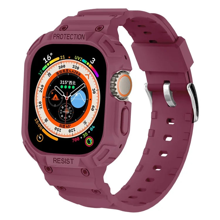 For Apple Watch Ultra 49mm Replacement Strap Adjustable Silicone Wrist Band Integrated with Watch Case