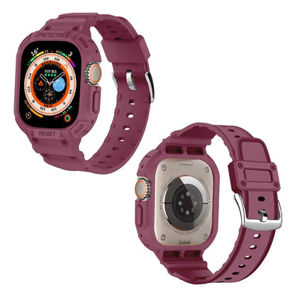 For Apple Watch Ultra 49mm Replacement Strap Adjustable Silicone Wrist Band Integrated with Watch Case