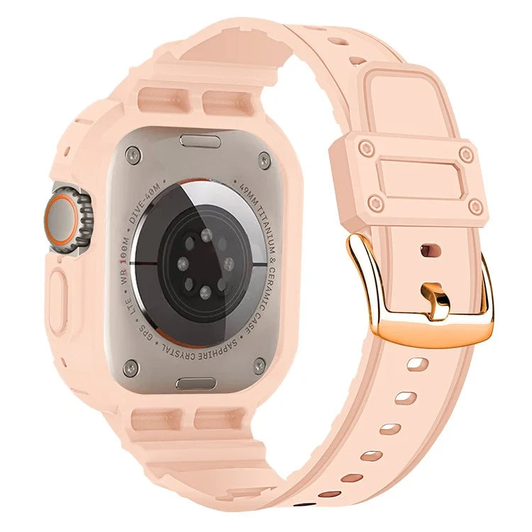 For Apple Watch Ultra 49mm Replacement Strap Adjustable Silicone Wrist Band Integrated with Watch Case