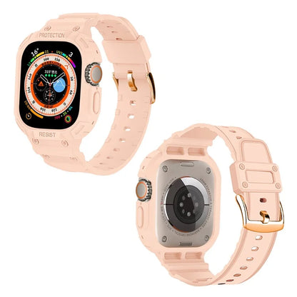 For Apple Watch Ultra 49mm Replacement Strap Adjustable Silicone Wrist Band Integrated with Watch Case