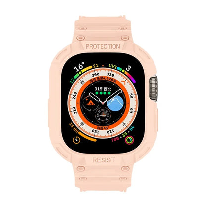 For Apple Watch Ultra 49mm Replacement Strap Adjustable Silicone Wrist Band Integrated with Watch Case