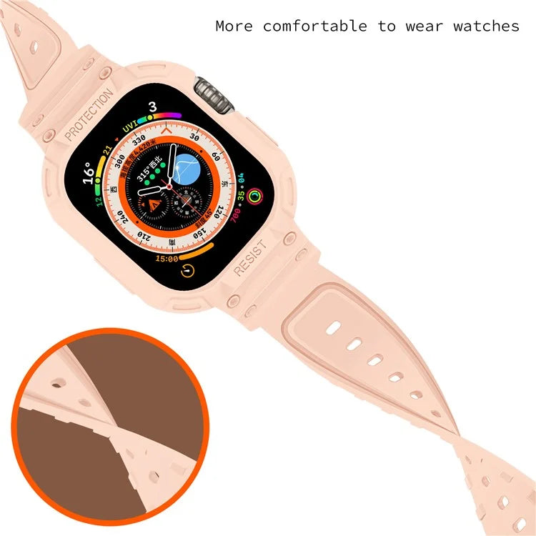 For Apple Watch Ultra 49mm Replacement Strap Adjustable Silicone Wrist Band Integrated with Watch Case