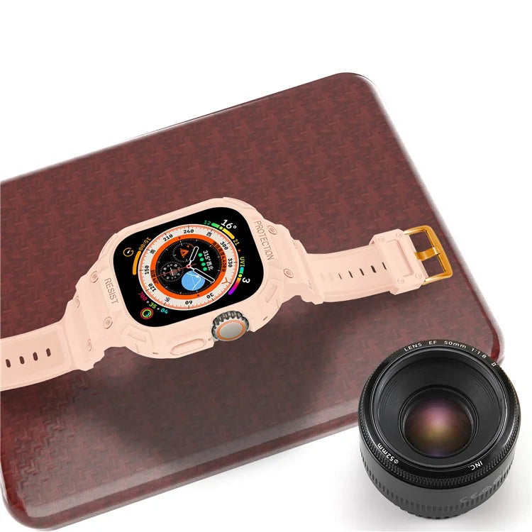 For Apple Watch Ultra 49mm Replacement Strap Adjustable Silicone Wrist Band Integrated with Watch Case