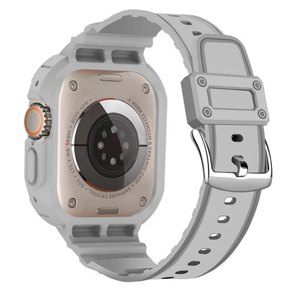 For Apple Watch Ultra 49mm Replacement Strap Adjustable Silicone Wrist Band Integrated with Watch Case