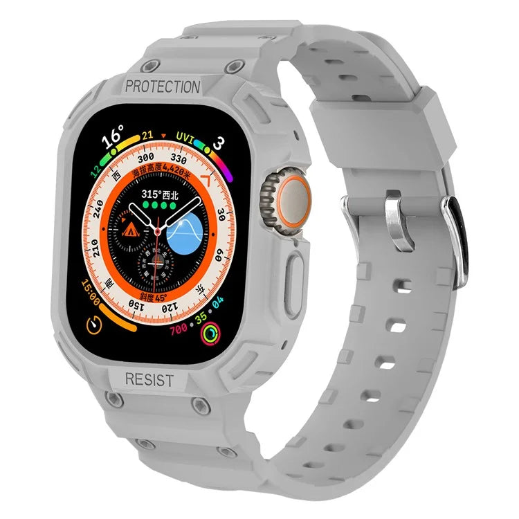 For Apple Watch Ultra 49mm Replacement Strap Adjustable Silicone Wrist Band Integrated with Watch Case