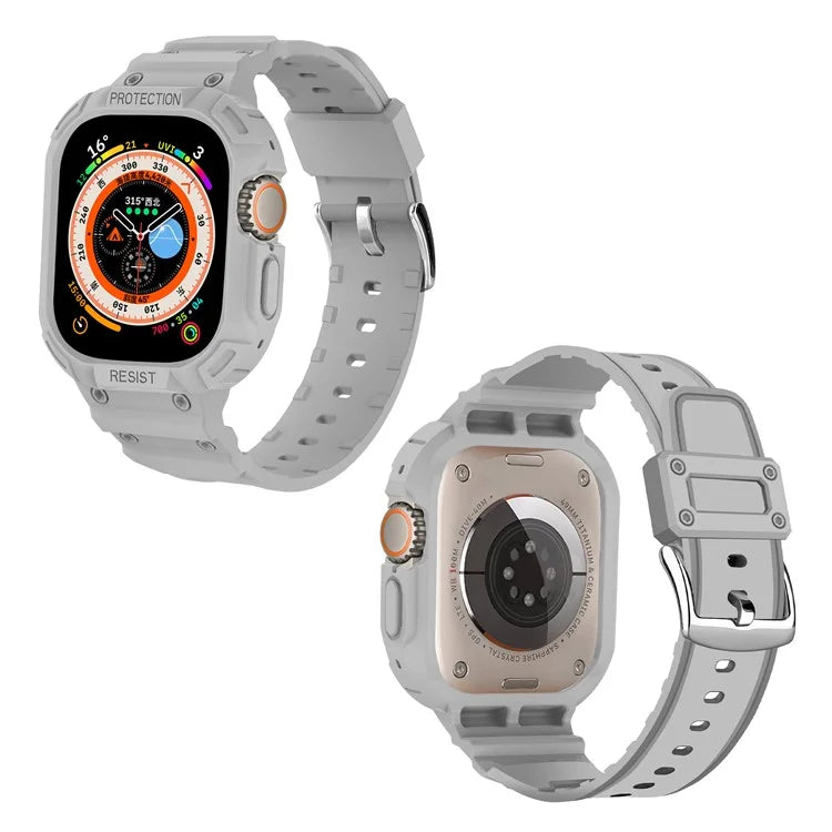 For Apple Watch Ultra 49mm Replacement Strap Adjustable Silicone Wrist Band Integrated with Watch Case