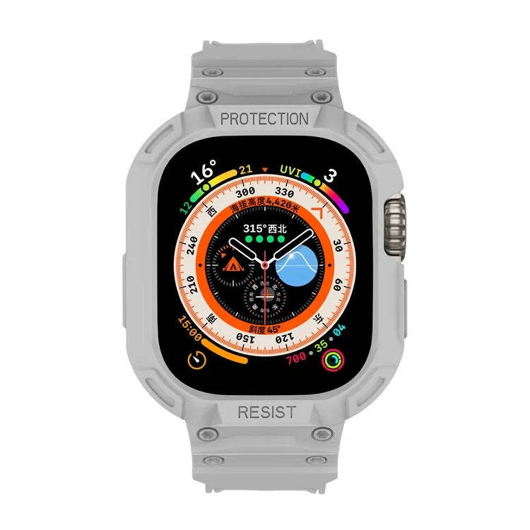 For Apple Watch Ultra 49mm Replacement Strap Adjustable Silicone Wrist Band Integrated with Watch Case