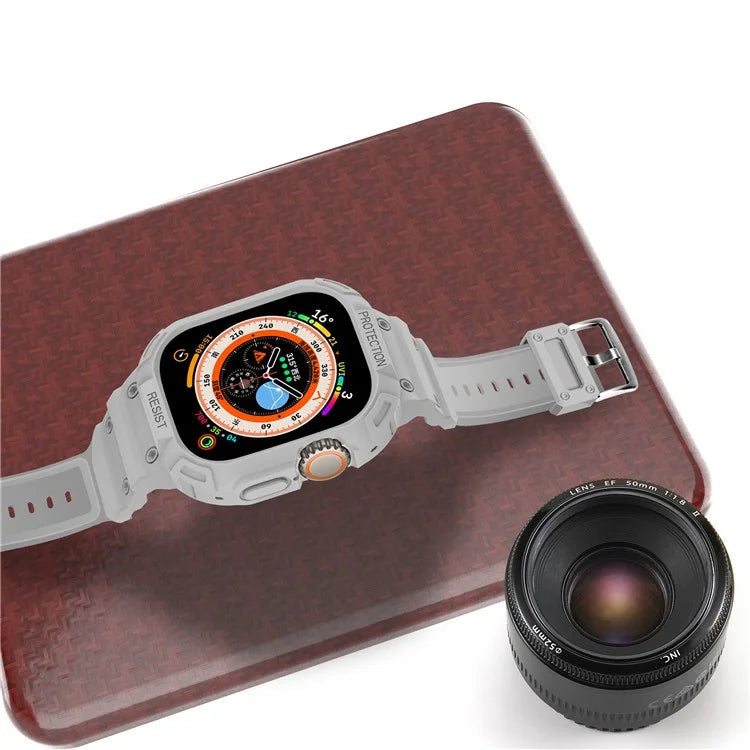 For Apple Watch Ultra 49mm Replacement Strap Adjustable Silicone Wrist Band Integrated with Watch Case