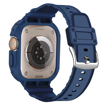 For Apple Watch Ultra 49mm Replacement Strap Adjustable Silicone Wrist Band Integrated with Watch Case