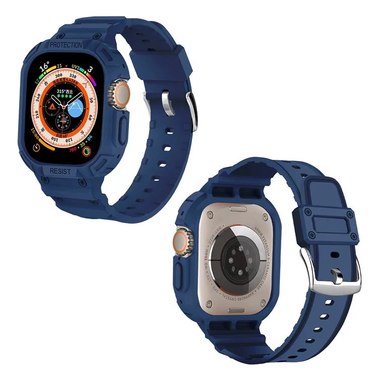 For Apple Watch Ultra 49mm Replacement Strap Adjustable Silicone Wrist Band Integrated with Watch Case