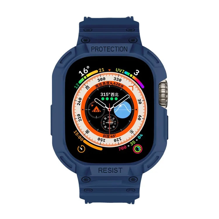 For Apple Watch Ultra 49mm Replacement Strap Adjustable Silicone Wrist Band Integrated with Watch Case