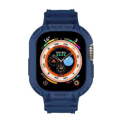 For Apple Watch Ultra 49mm Replacement Strap Adjustable Silicone Wrist Band Integrated with Watch Case