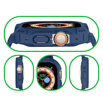 For Apple Watch Ultra 49mm Replacement Strap Adjustable Silicone Wrist Band Integrated with Watch Case