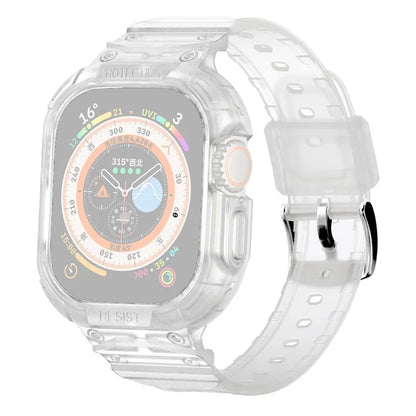 For Apple Watch Ultra 49mm Replacement Strap Adjustable Silicone Wrist Band Integrated with Watch Case