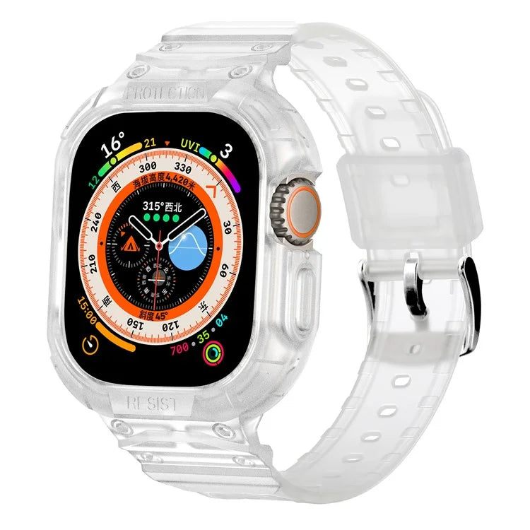 For Apple Watch Ultra 49mm Replacement Strap Adjustable Silicone Wrist Band Integrated with Watch Case