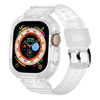 For Apple Watch Ultra 49mm Replacement Strap Adjustable Silicone Wrist Band Integrated with Watch Case