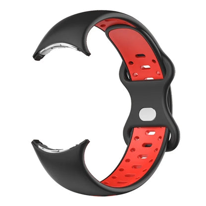 For Google Pixel Watch Dual Color Replacement Wrist Strap Silicone Adjustable Watch Band, S Size